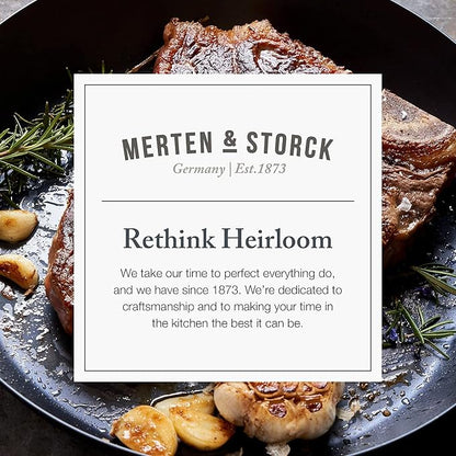 Merten & Storck Pre-Seasoned Carbon Steel 8” Frying Pan Skillet,Use on Induction,Stove and Grill,Durable,Even-Heating,for Searing,Grilling,Oven Use,and Campfire,Indoor/Outdoor,(Pack of 6)