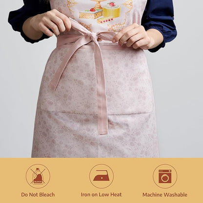 Maison d' Hermine 100% Cotton Apron for women with Pocket Kitchen Chef Apron for Men Cooking Spring Summer