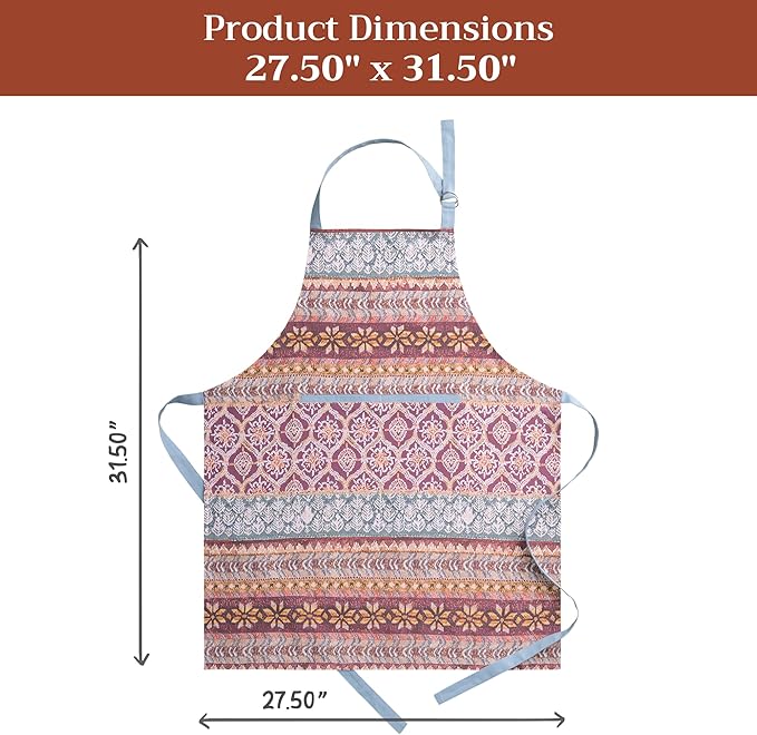 Maison d' Hermine 100% Cotton Apron for women with Pocket Kitchen Chef Apron for Men Cooking Spring Summer