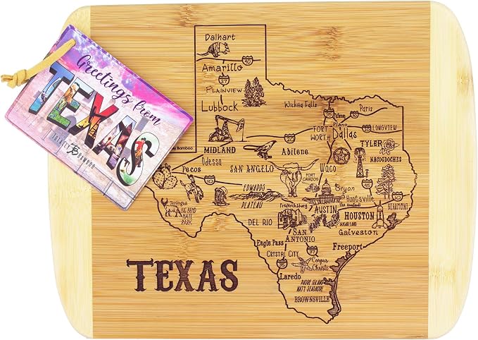 Totally Bamboo A Slice of Life Texas State Serving and Cutting Board, 11" x 8.75"