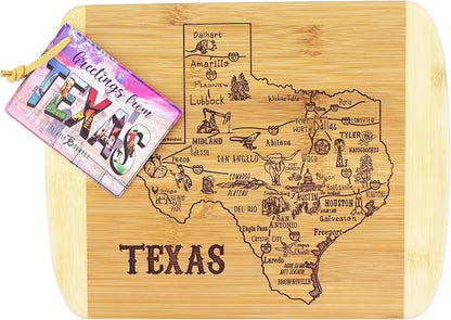 Totally Bamboo A Slice of Life Texas State Serving and Cutting Board, 11" x 8.75"