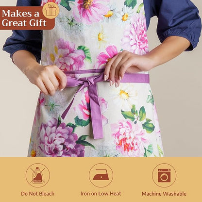 Maison d' Hermine 100% Cotton Apron for women with Pocket Kitchen Chef Apron for Men Cooking Spring Summer