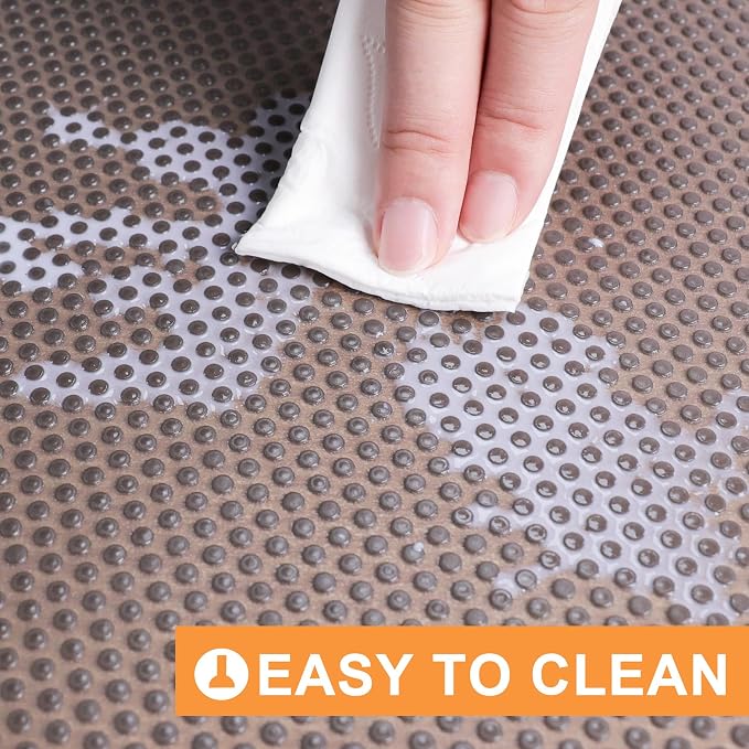 FLPMIX Clear Shelf Liners for Cabinets: 24" Wide Waterproof Under Sink Mat Translucent Grey - Non-Adhesive Easy to Cut Large Kitchen Drawer Liner for Pantry Bathroom 24" x 300"
