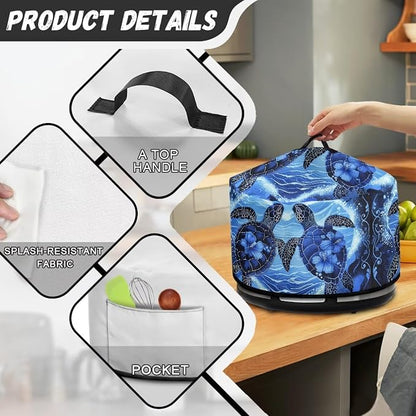 Ocean Turtles Slow Cooker Dust Cover with Pocket 6-8 qt Crock for Pot Keep Small Kitchen Appliance Clean Kitchen Home Accessories Ornate Patterns Decor Cover