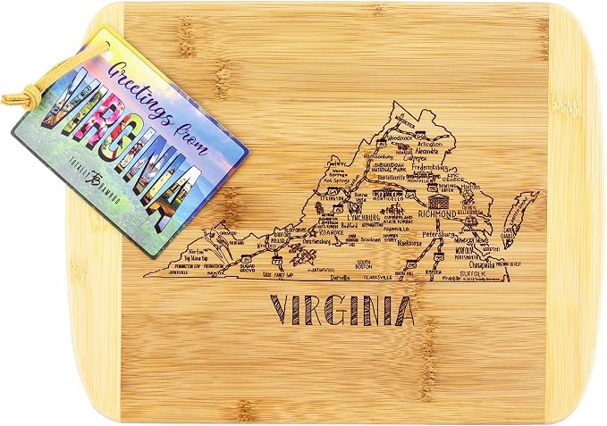 Totally Bamboo A Slice of Life Virginia State Serving and Cutting Board, 11" x 8.75"
