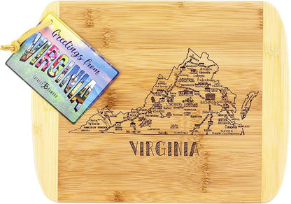 Totally Bamboo A Slice of Life Virginia State Serving and Cutting Board, 11" x 8.75"
