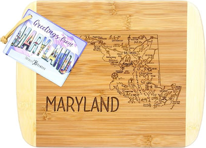 Totally Bamboo A Slice of Life Maryland State Serving and Cutting Board, 11" x 8.75"