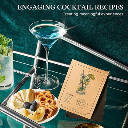 KITESSENSU Cocktail Shaker Set Bartender Kit with Stand | Complete 24-Piece Bar Set Cocktail Kit with All Bar Accessories: Martini Shaker, Jigger, Muddler | Drink Mixer Set for Home Bar Cocktails