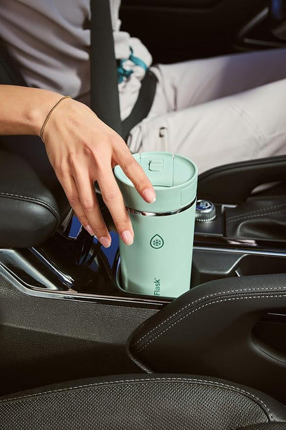 ThermoFlask Stainless Steel Travel Coffee Tumbler with Sip-N-Lok Auto-Seal Lid (16 oz, Sage Green) - Leakproof Insulated Mug for Coffee & Tea