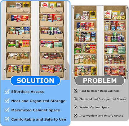 WelFurGeer Soft Close Pull Out Drawers for Cabinets, 14" W x 21" D Pull Out Cabinet Drawer with Heavy Duty Slides, Pull Out Cabinet Organizer, Cabinet Roll Out Drawers, Pull-Out Home Organizers