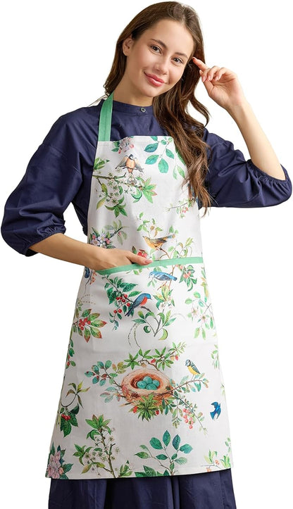 Maison d' Hermine 100% Cotton Apron for women with Pocket Kitchen Chef Apron for Men Cooking Spring Summer