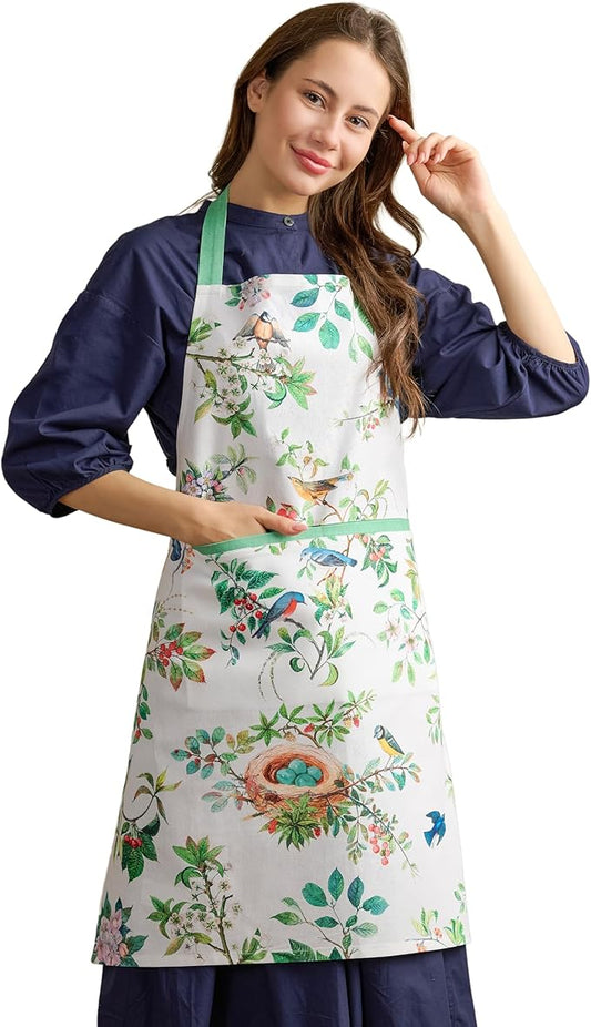Maison d' Hermine 100% Cotton Apron for women with Pocket Kitchen Chef Apron for Men Cooking Spring Summer