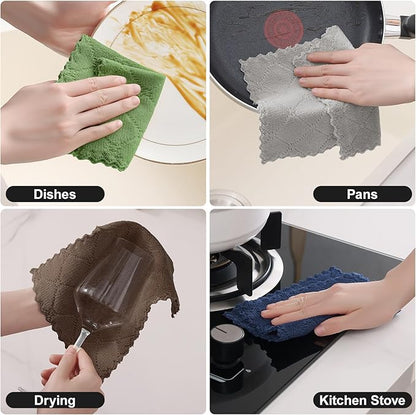 Homaxy Kitchen Cloths Dish Towels-18 Pack-7" x 9", Super Soft and Absorbent Dishcloths, Fast Drying No Lint Microfiber Cleaning Rags