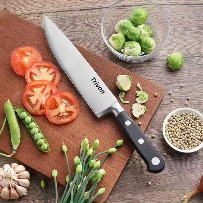 Trivon Kitchen Knife Set with Gift Box – 3-Piece Professional Chef Knife Set, Japanese High-Carbon Stainless Steel Ultra-Sharp Cooking Knives 8" Chef Knife + 7" Santoku + 5" Utility Knife