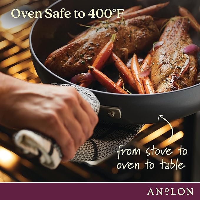 Anolon Advanced Home Hard Anodized Nonstick Cookware Set, Pots and Pans Set, 9-Piece, Moonstone