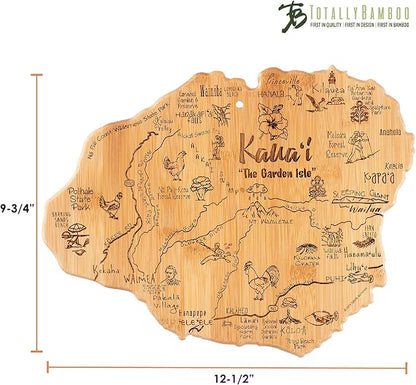 Totally Bamboo Destination Kauai Serving and Cutting Board, Includes Hang Tie for Wall Display