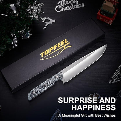Topfeel 8 Inch Chef Knife, Japanese High Carbon Stainless Steel Professional Sharp Kitchen Knife with Artistic Handle, Unique Gifts for Men and Women, Kitchen Gadgets with Premium Gift Box