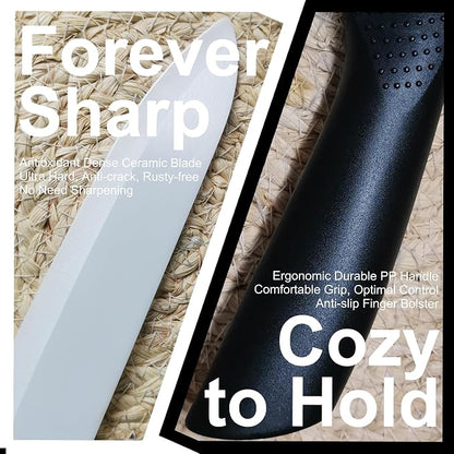 Ceramic Knife - 6 inch Chef's Knife - Light, Precise, Sharp Ceramic Kitchen Knife with Sheath Cover