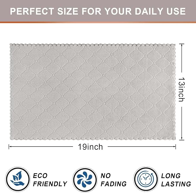 Homaxy 16 Pack Kitchen Cloths Dish Towels (13" x 19", Grey), Super Soft and Absorbent Coral Velvet Dishcloths, Fast Drying No Lint Microfiber Cleaning Cloth