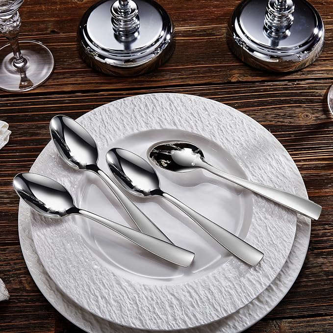 KEAWELL Premium 20/45/65 Piece Louis Silverware Set, 18/10 Stainless Steel, Service for 4/8/12, Fine Flatware Set, Dishwasher Safe (20)