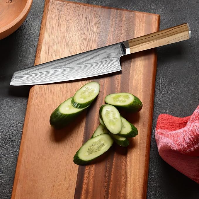 8 Inch Damascus Kiritsuke Knife,Japanese Knife 67 Layers VG-10 Kiritsuke, Italian Olive Wood FullTang Handle Japanese Chef Knife