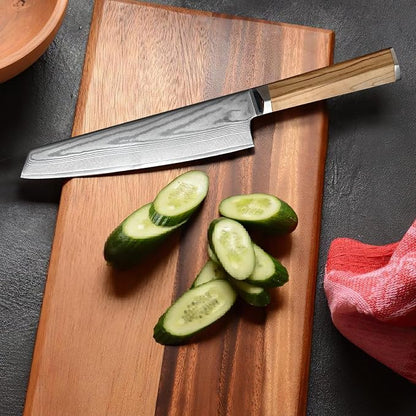 8 Inch Damascus Kiritsuke Knife,Japanese Knife 67 Layers VG-10 Kiritsuke, Italian Olive Wood FullTang Handle Japanese Chef Knife