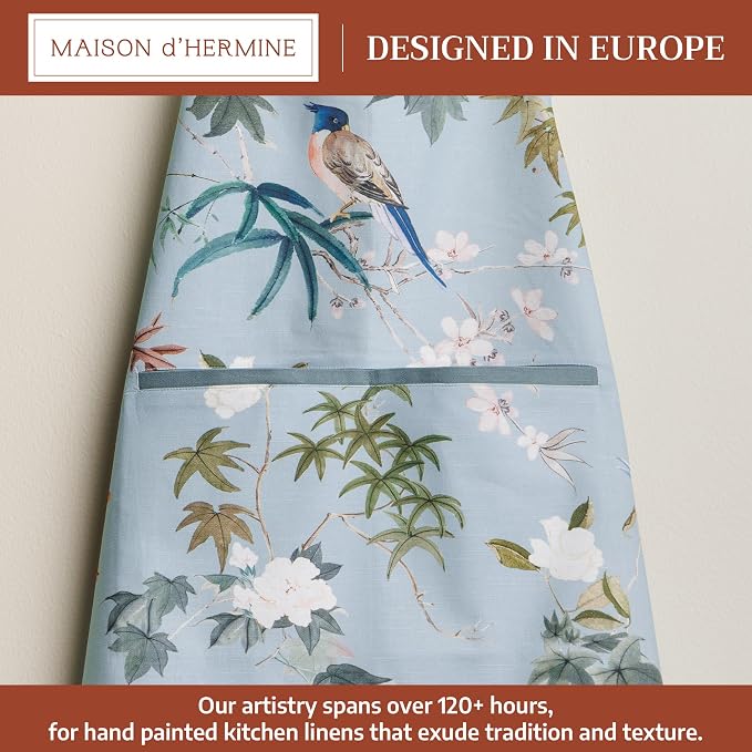 Maison d' Hermine 100% Cotton Apron for women with Pocket Kitchen Chef Apron for Men Cooking Spring Summer