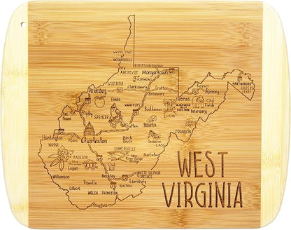 Totally Bamboo A Slice of Life West Virginia State Serving and Cutting Board, 11" x 8.75"