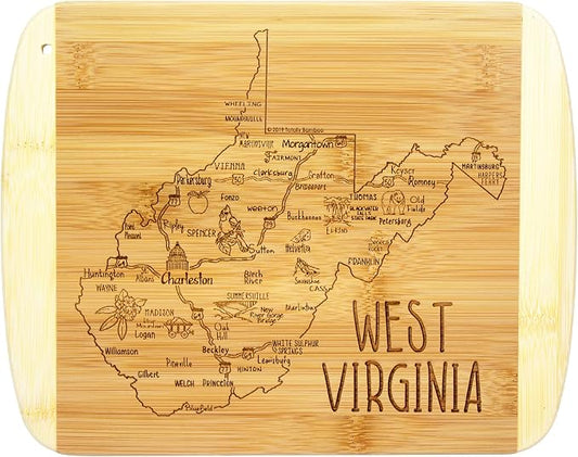 Totally Bamboo A Slice of Life West Virginia State Serving and Cutting Board, 11" x 8.75"