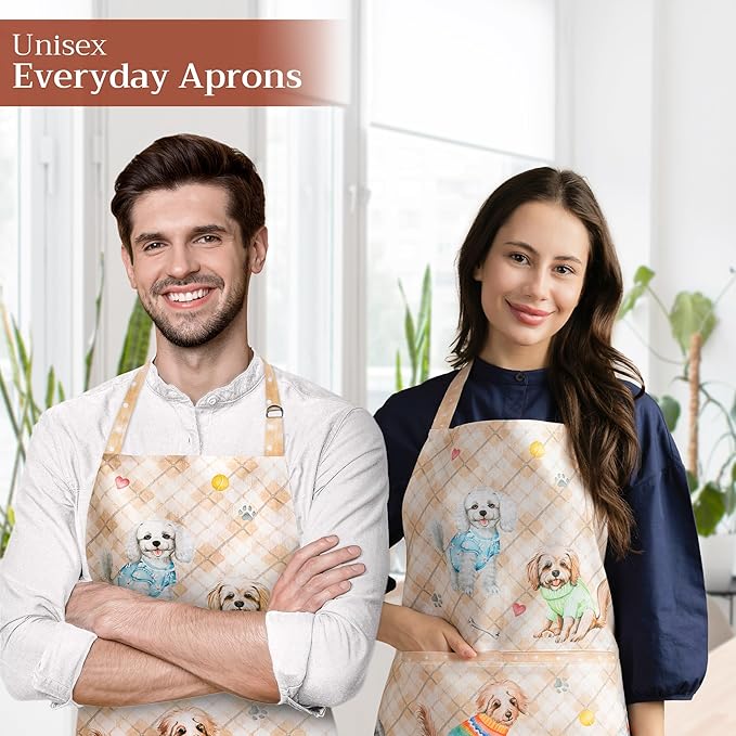 Maison d' Hermine 100% Cotton Apron for women with Pocket Kitchen Chef Apron for Men Cooking Spring Summer