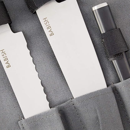 Babish German High-Carbon 1.4116 Steel Cutlery Knife Set, 3-Piece (Chef, Bread, & Pairing Knive) w/Kitchen Knives Roll