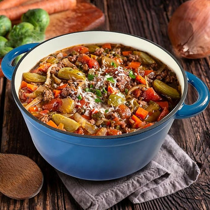 COOKWIN 6QT Enameled Cast Iron Dutch Oven with Lid, Heavy-Duty & Non-Stick Cookware Pot for Braising, Stews, Roasting, Bread Baking - Oven & Stovetop Safe
