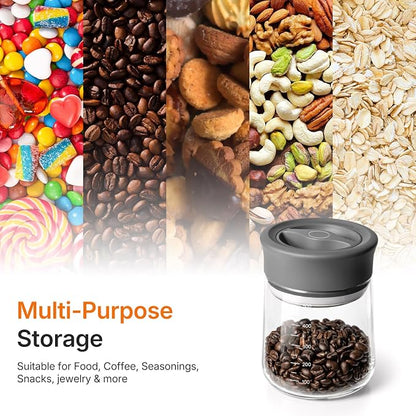 2-Pack Airtight Mason Jar with Silicone Ring, Upgraded Glass Storage Jars with lids, 17oz Wide Mouth Food Jars & Canisters for Coffee Grounds, Creamer, Candy, Sugar