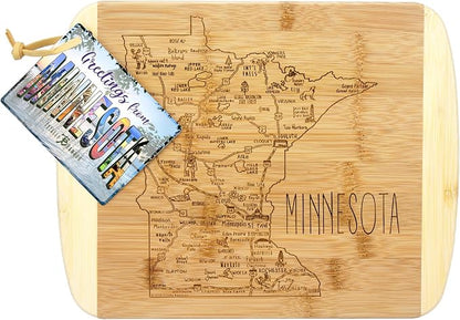 Totally Bamboo A Slice of Life Minnesota State Serving and Cutting Board, 11" x 8.75"