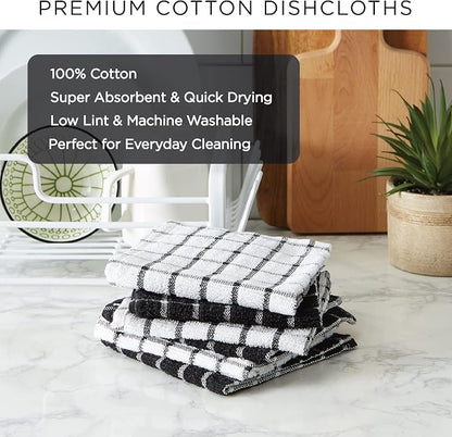 DII Basic Terry Collection Windowpane Dishcloth Set, 12x12, Spice, 6 Piece