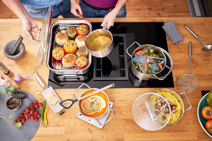 Rösle EXPERTISO Cookware Collection 9.5 in. Stainless Steel Stock Pot
