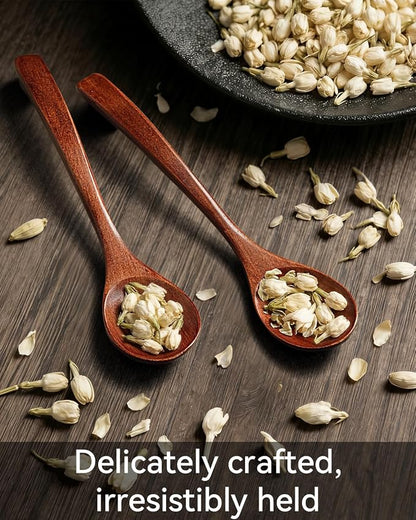 7 Pcs Wooden Spoons for Eating, Small Serving Spoon for Honey, Tea, Coffee, Soup Wood Teaspoons for Cooking, Mixing, Stirring