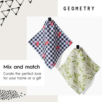 GEOMETRY Kitchen Dish Cloths - Spring & Summer Collection - Premium Dishcloths with Geoweave - Absorbent & Fast Drying Kitchen Towels - Sandy, 10" x 10" - 3-Pieces