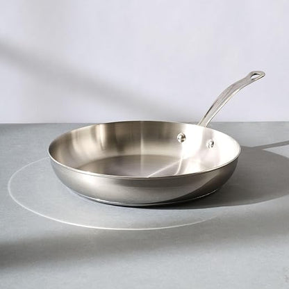 Farberware Millennium Stainless Steel Frying Pan/Skillet, Induction Ready, Compatible with All Cooktops, Metal Utensil Safe, 12.25 Inch Open Fry Pan, Dishwasher Safe - Stainless Steel