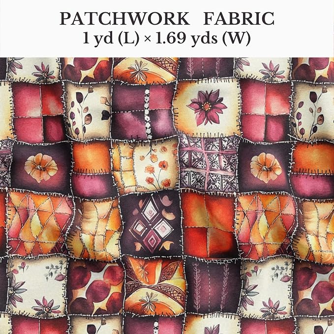 100% Cotton Fabric by the Yard – Turkish Quality Quilting & Sewing Fabric, 1 Yard x 1.69 Yards Wide, Patchwork Cotton for Crafts