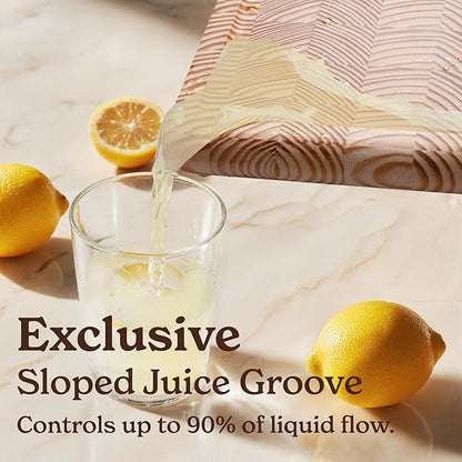 Smirly Reversible 17" Large Larch Cutting Board for Kitchen - 1.2"Th Heavy Duty Real Wood Cutting Board with Deep Juice Groove - Reversible Wooden Cutting Board for Multiple Uses - Only 1 Piece