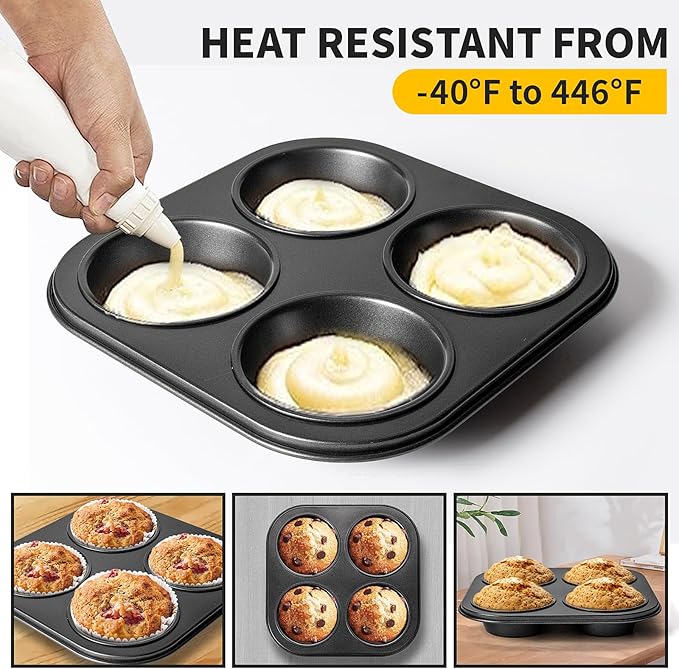 Yomvzake Air Fryer Muffin Pan, 2 Pack Cupcake Molds for Air Fryer Toaster Oven, Nonstick Cupcake Baking Pan for Counter Top Oven Small Oven