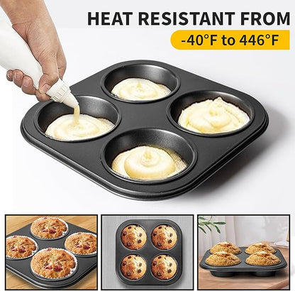 Yomvzake Air Fryer Muffin Pan, 2 Pack Cupcake Molds for Air Fryer Toaster Oven, Nonstick Cupcake Baking Pan for Counter Top Oven Small Oven