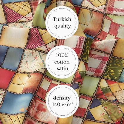 100% Cotton Fabric by the Yard – Turkish Quality Quilting & Sewing Fabric, 1 Yard x 1.69 Yards Wide, Patchwork Cotton for Crafts
