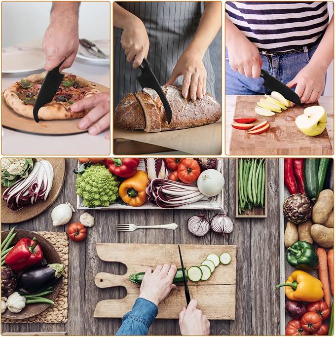 ReneeChef Professional Nylon Knife for Nonstick Pans, Kitchen Knife Safe for Kids, Nonstick Knife Heat-resistant Best for Cutting Brownies, Cakes, Bread, Lasagna, Cheese, Pizza, Pie etc.