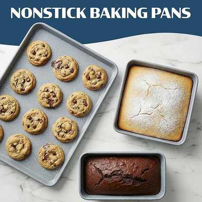 Granitestone Ceraluxe 20 Pc Ceramic Cookware Set Nonstick, Complete Pots and Pans Set Non Stick with 5 Pc Bakeware Set, Deep Frying Pan Set, & Steamer, Non Toxic PFOA Free, Oven & Dishwasher Safe