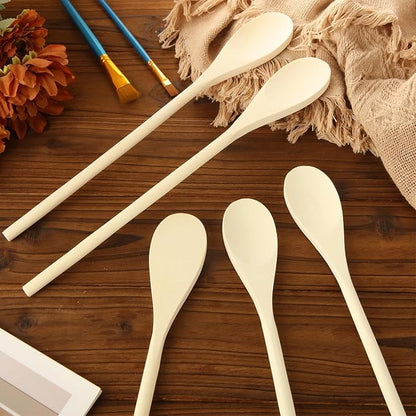 STARVAST 50 Pcs 12 Inch Wooden Spoons for Cooking, Wooden Mixing Spoons Long Handle for Mixing, Stirring or Tasting, Kitchen Utensils for Cooking and Crafts, Personalized Wood Burning