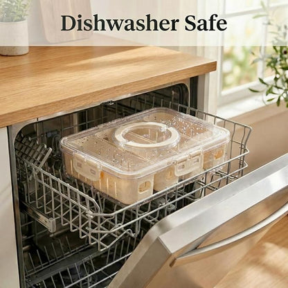[Dishwasher Safe] Salad Bar Containers for Fridge, Veggie Containers for Refrigerator, Salad Prep Containers for Fridge, Veggie Tray with Lid, Storage & Organizer for Fruit, Berry, Produce Keeper