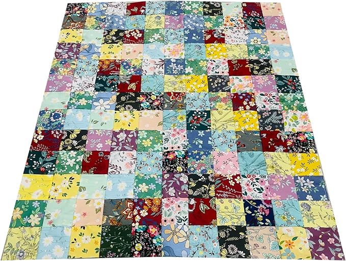 HANPATQUI 50PCS 10 x 10 inch Floral 100% Cotton Fat Quarters Fabric for Sewing and Quilting Bundles Precut Fabric Square for DIY Craft Patchwork