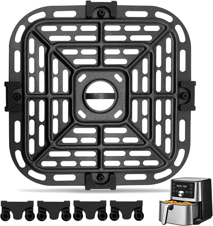 GWY Air fryer Replacement Parts for Instant Pot Vortex Plus 6 in 1 4 Quart Air Fryer Oven, 7.5''×7.5'' Square Food Grade Air Fryer Grill Plate Crisper Plate Accessories Tray Rack
